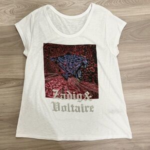 Zadig & Voltaire Graphic Print Scoop Neck T-Shirt